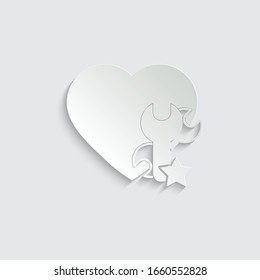paper Heart repair icon. Heart surgery icon vector