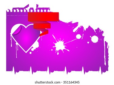 Paper heart with ribbon