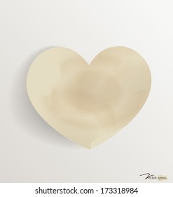 Paper heart shape symbol for Valentines day with copy space for text. Vector illustration.