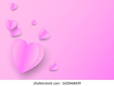 Paper heart shaped valentines day greeting card