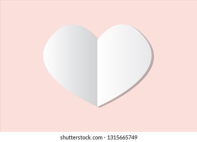Paper Heart with Soft Shadow