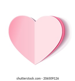 Paper Heart Sticker With Shadow