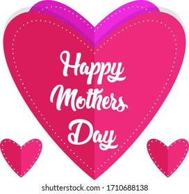 Paper heart style wishing card for mom on happy mothers day