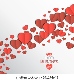 Paper heart Valentines day card. Can be used for wallpaper, canvas print, decoration, banner, advertising. Vector
