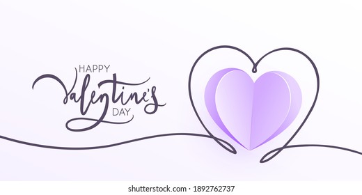 Paper heart for Valentine's Day design. Vector Illustration