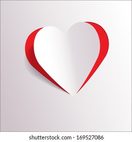 Paper heart vector.