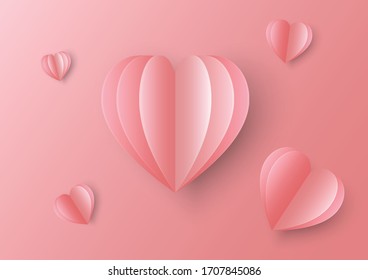 paper heart  vector for background.