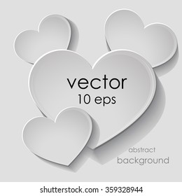 Paper heart. Vector background. Template cards for Valentine's Day. On a white background. Banner with space for writing. Valentine's Day. design elementt