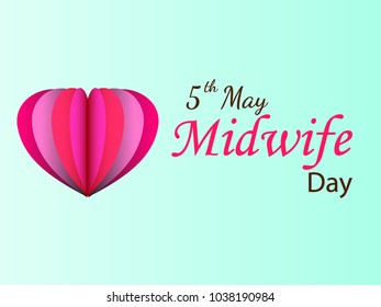 Paper heart. Vector illustration on international midwife day.