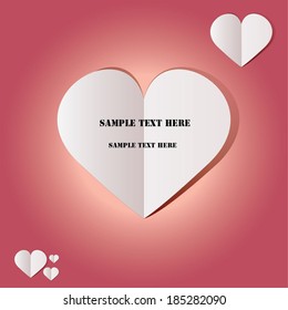 the paper heart to write your text