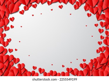 Paper hearts background for Valentine's Day greeting card design.