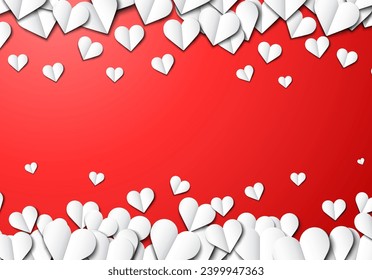 Paper hearts background for Valentine's Day greeting card design.
