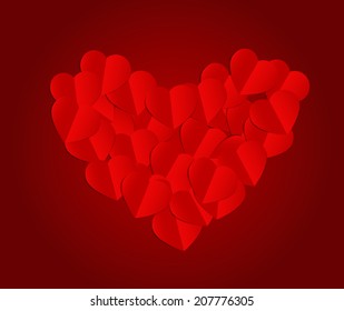 Paper hearts background. Vector eps 10