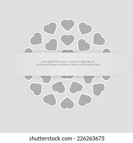 Paper hearts background. Vector illustration