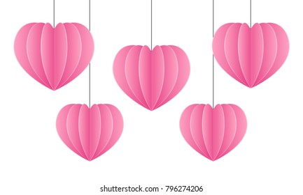Paper hearts background for Your design