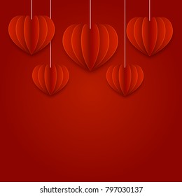 Paper hearts background for Your design