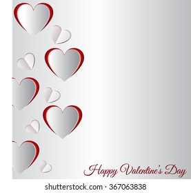 Paper hearts cut from paper. Vector illustration.