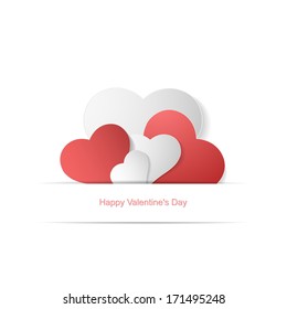 Paper hearts. Happy Valentine's Day. 