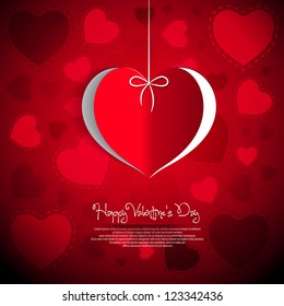 Paper hearts - I love you - Happy valentine's day - vector card