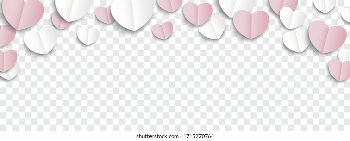 Paper hearts on the checked background. Eps 10 vector file.