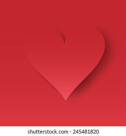Paper Hearts on a red background.Vector illustration