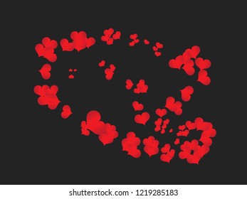 Paper Hearts Origami Confetti Background. St. Valentine's Day pattern. Romantic Design Element. Sweet Moment. Vector Illustration for Cards, Weddings, Birthday Party, Sales. Colorful doodle hearts