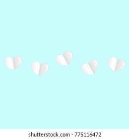 Paper Hearts Origamy Confetti  Background.St. Valentine's Day pattern.  Romantic  Design Element. Love. Sweet Moment. Vector Illustration for Cards, Posters, Weddings, Birthday Party, Sales.