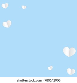 Paper Hearts Origamy Confetti Background.St. Valentine's Day pattern. Romantic Design Element. Love. Sweet Moment. Vector Illustration for Cards, Posters, Weddings, Birthday Party, Sales.
