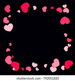 Paper Hearts Origamy Confetti Background.St. Valentine's Day pattern. Romantic Design Element. Love. Sweet Moment. Vector Illustration for Cards, Posters, Weddings, Birthday Party, Sales.