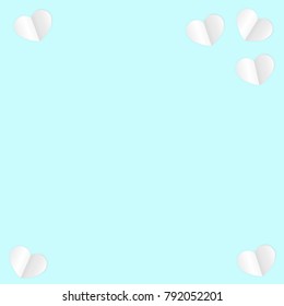 Paper Hearts Origamy Confetti Background.St. Valentine's Day pattern. Romantic Design Element. Love. Sweet Moment. Vector Illustration for Cards, Posters, Weddings, Birthday Party, Sales.