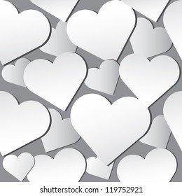 Paper hearts pattern - vector illustration