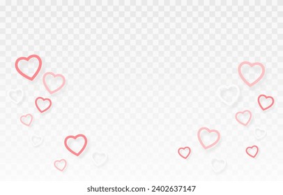 Paper hearts png. Paper confetti in the shape of a heart for Valentine's Day. Paper decorations, elements, png. Mothers Day. March 8.