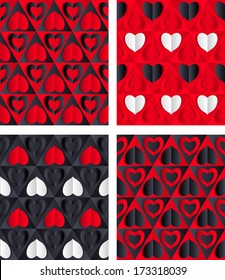 Paper Hearts Seamless. EPS 10. 