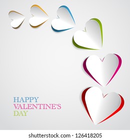 Paper Hearts for Valentines Day Background - Design Template