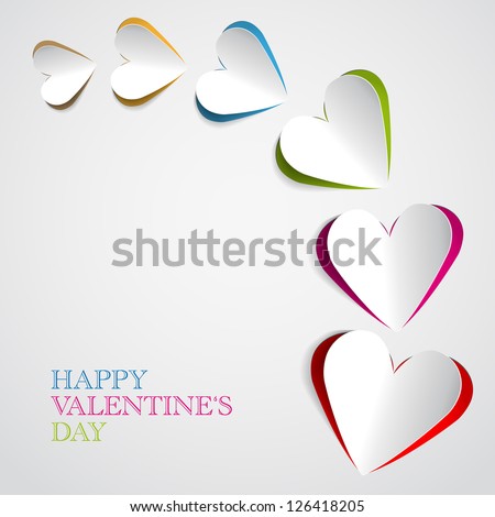 Paper Hearts for Valentines Day Background - Design Template