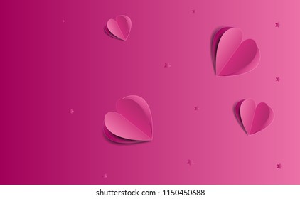 paper hearts Valentines day card