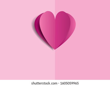 paper hearts Valentines day card