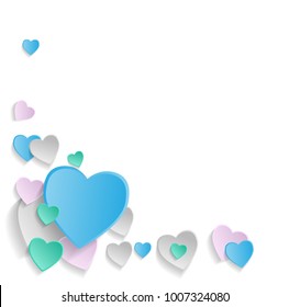paper hearts Valentines day .vector background