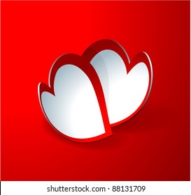 Paper hearts. Vector.