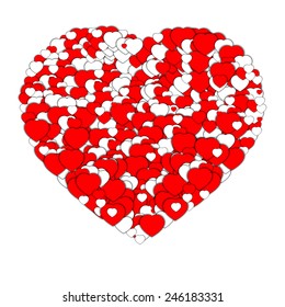 paper hearts, vector illustration, flag of Austria