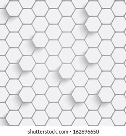 Fondo hexágono de papel con sombras sueltas. Ilustración del vector