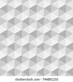 Paper hexagonal pyramids. Seamless vector pattern background. 3D relief.