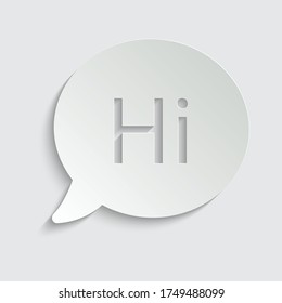 icono de hi.  burbuja de voz, signo de chat