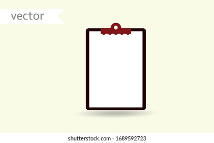 Paper Holder And Clipboard With A4 Paper Stack. Isolated On White Background Vector Template.
