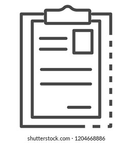Paper holder icon. Outline paper holder vector icon for web design isolated on white background