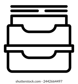 Umrissvektor des Papierhaltersymbols. Dateien-Repository-Shelves. Verwaltungsarchivelement
