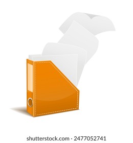 Paper holder for office on a white background. Vector illustration