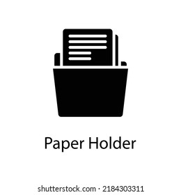 Paper Holder vector Solid Icon Design illustration on White background. EPS 10 File 