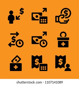 paper, holding, checkout and quantity icon set. Vector illustration for web and design.