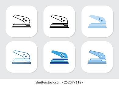 paper hole puncher icons with various design styles
